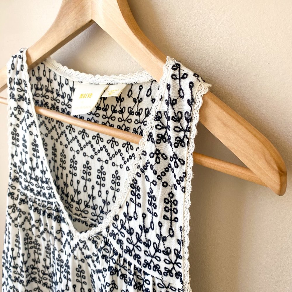 ✨Anthropologie✨ Embroidered Tank | Black & White | Size XS - Picture 8 of 9